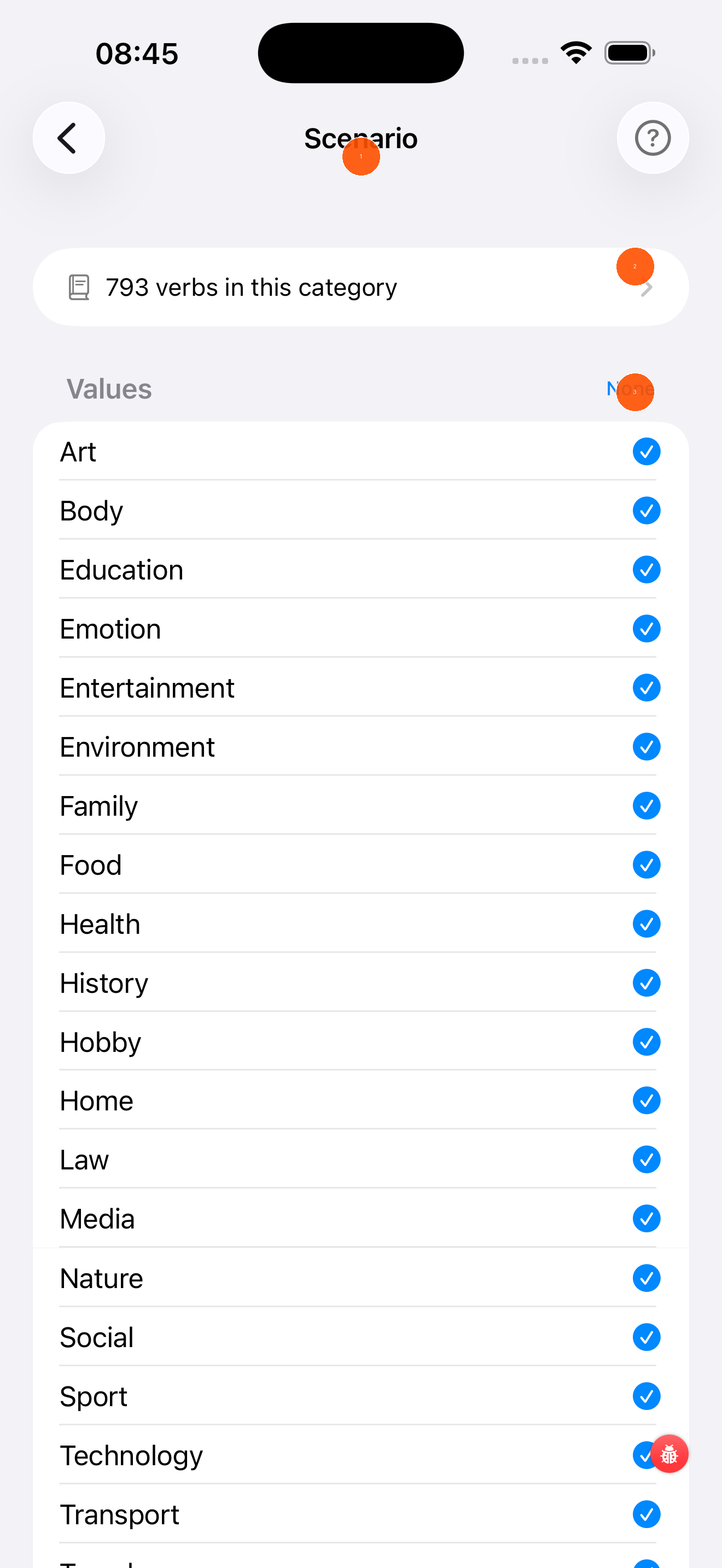 Select Verbs — Scenario